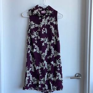 Floral collared blouse dress